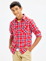 Red Pure Cotton Shirt
