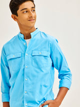 Blue Pure Cotton Shirt
