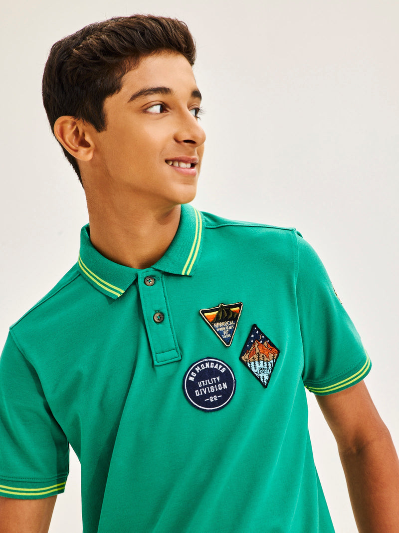 Green Solid Polo