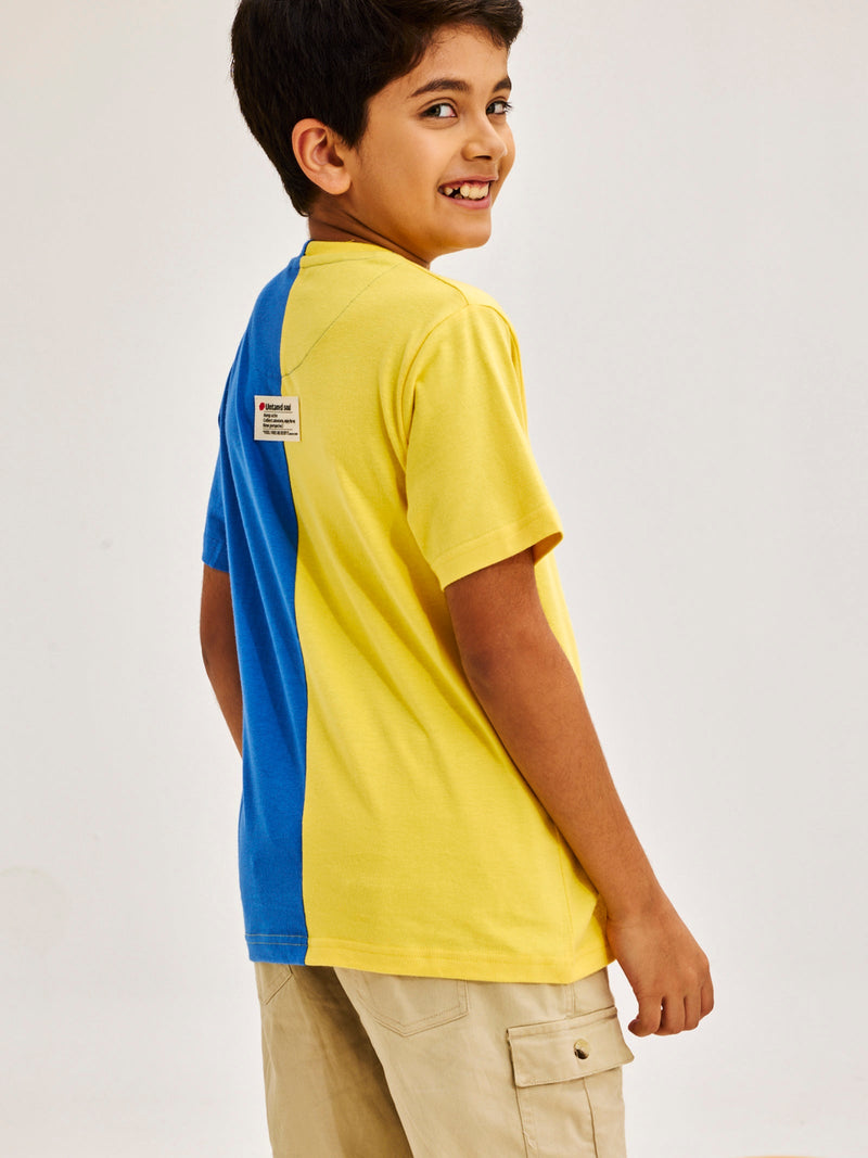 Yellow Colour Block Ultra Soft T-Shirt
