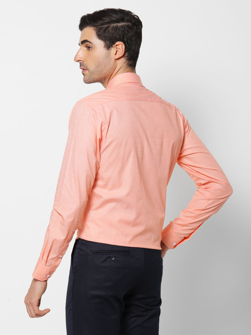 Orange Solid Formal Shirt