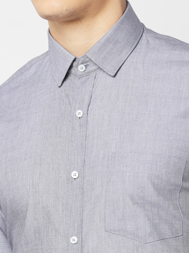 Grey Solid Formal Shirt