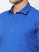 Blue Solid Formal Shirt