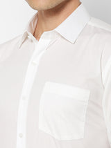 Cream Solid Formal Shirt