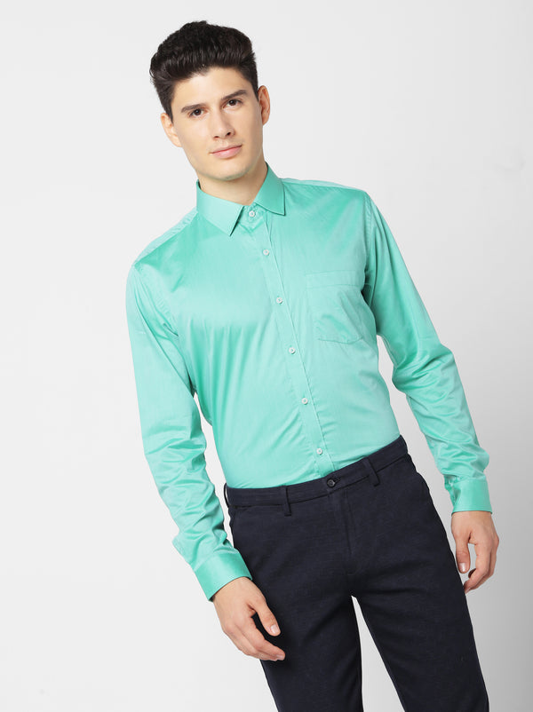 Green Solid Formal Shirt