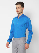 Blue Solid Formal Shirt