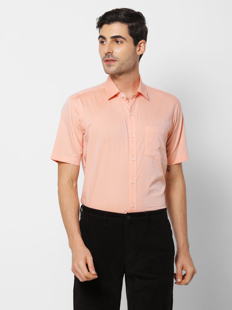 Orange Solid Formal Shirt