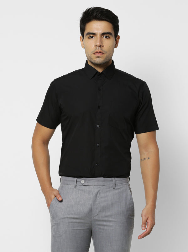 Black Plain Formal Shirt