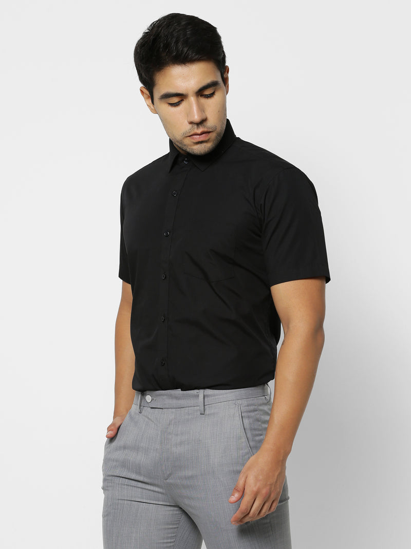 Black Solid Formal Shirt