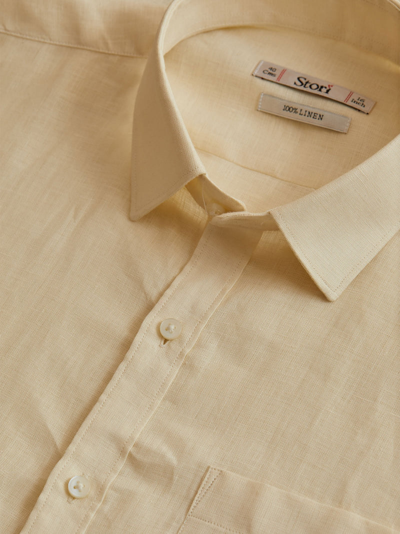 Cream Linens Solid Shirt