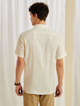 Cream Linens Solid Shirt