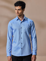Blue Dobby Formal Shirt