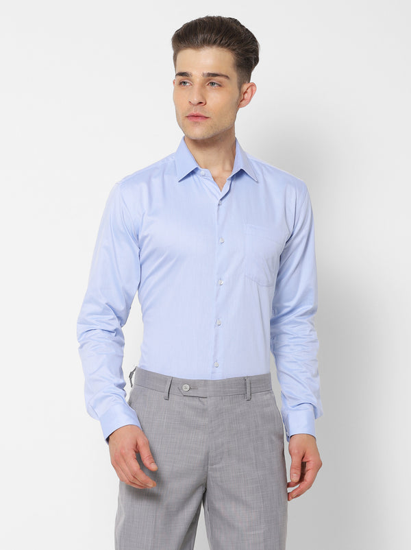 Blue Plain Formal Shirt