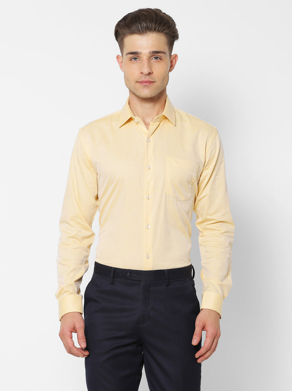 Yellow Plain Formal Shirt