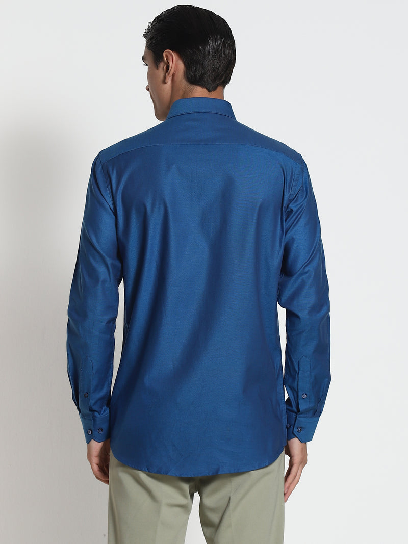 Blue Plain Formal Shirt