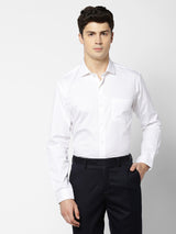 White Solid Formal Shirt