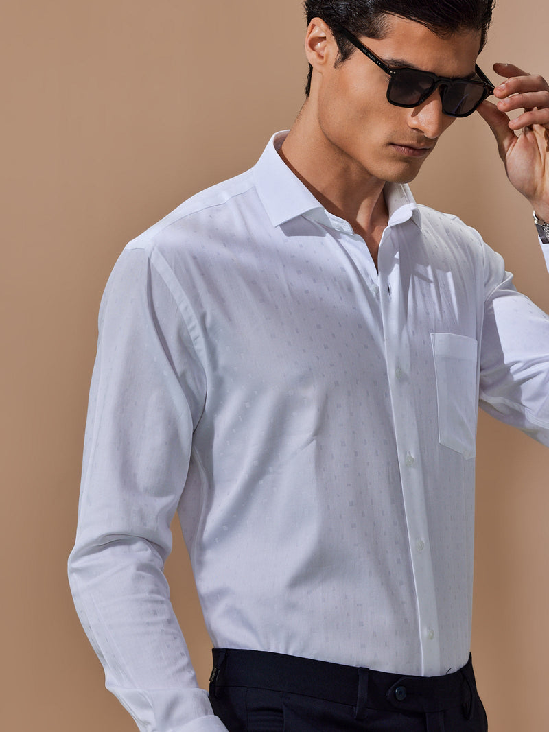 Buy White Wrinkle Resistant Dobby Formal Shirt S507796 Online – House of  Stori