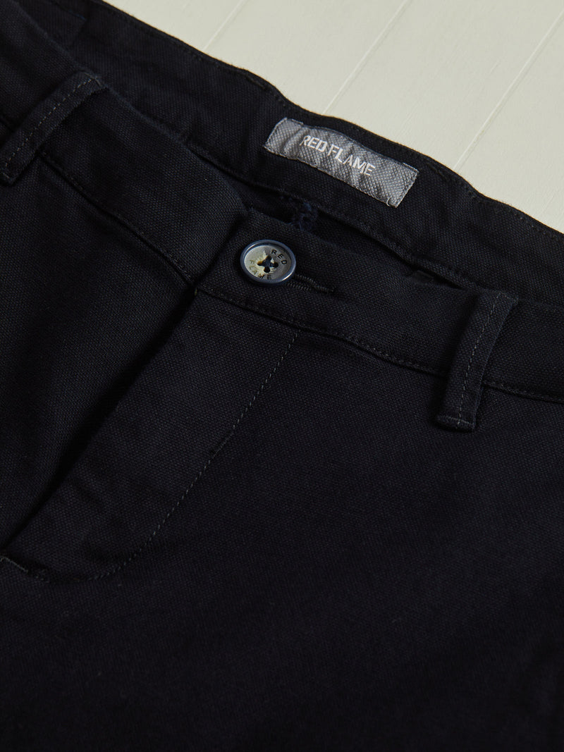 Navy Solid Stretch Trouser