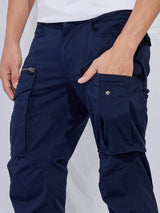 Navy Stretch Relax Fit Cargo Trouser