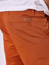 Orange Stretch Printed Cargo Trouser