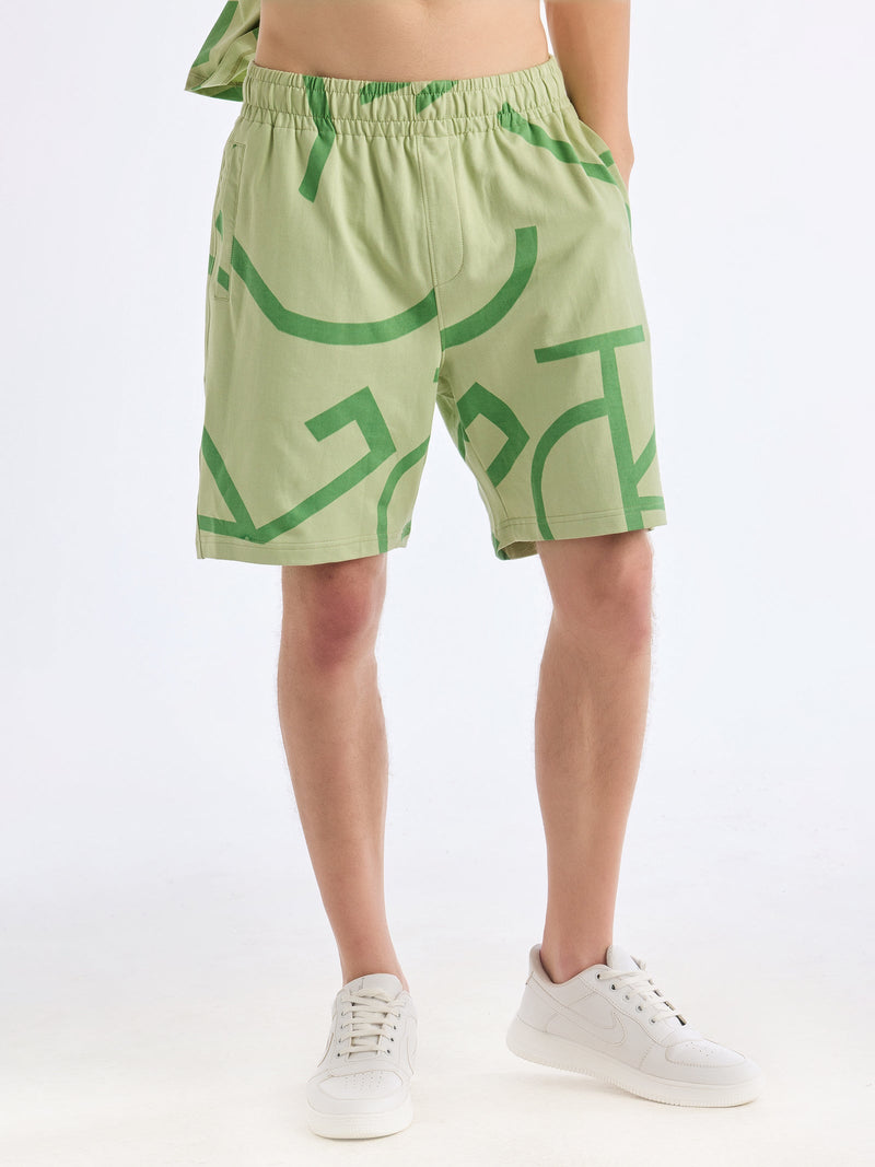 Green Printed Pure Cotton Co-Ords