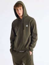 Green Solid Pure Cotton Hooded Co-Ords