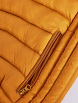 Yellow Sleeve Less Puffer Jacket