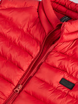 Red Sleeve Less Puffer Jacket