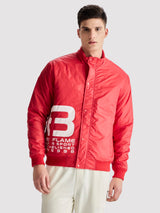 Red Printed Racing Jacket