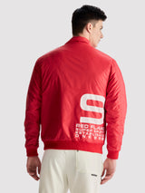 Red Printed Racing Jacket