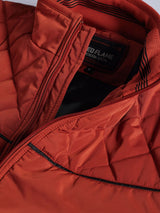Red Quilted High Neck Jacket