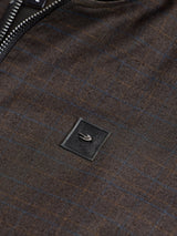 Brown Checked Bomber Jacket