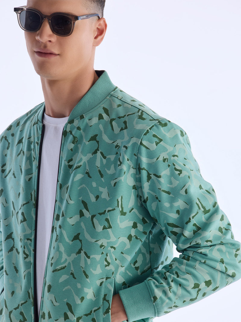 Green Printed Reversible Jacket