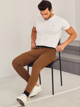 Brown 4-Way Stretch Joggers