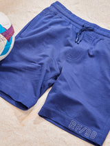 Blue Solid Knitted Shorts