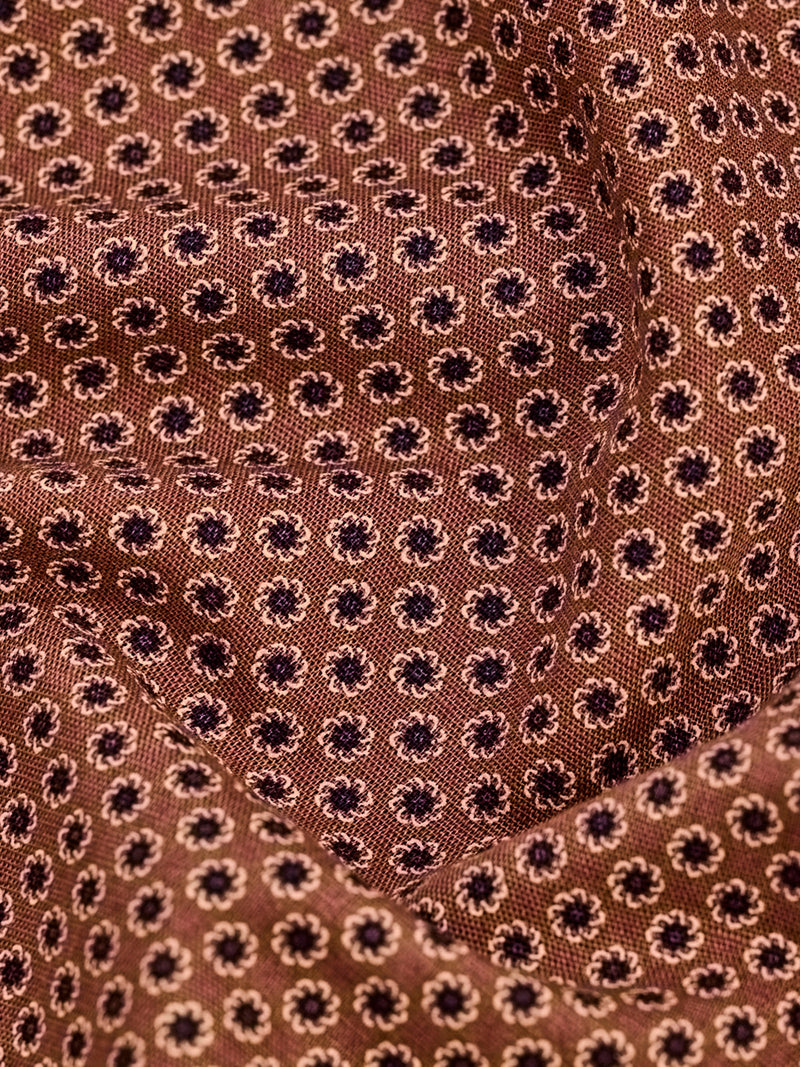 Brown Printed Linen Kurta