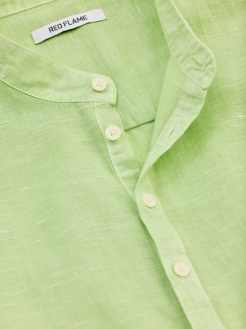 Green Tie Dye Linen Kurta
