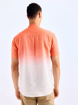 Orange Tie Dye Linen Kurta