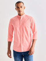 Pink Pure Cotton Solid Shirt