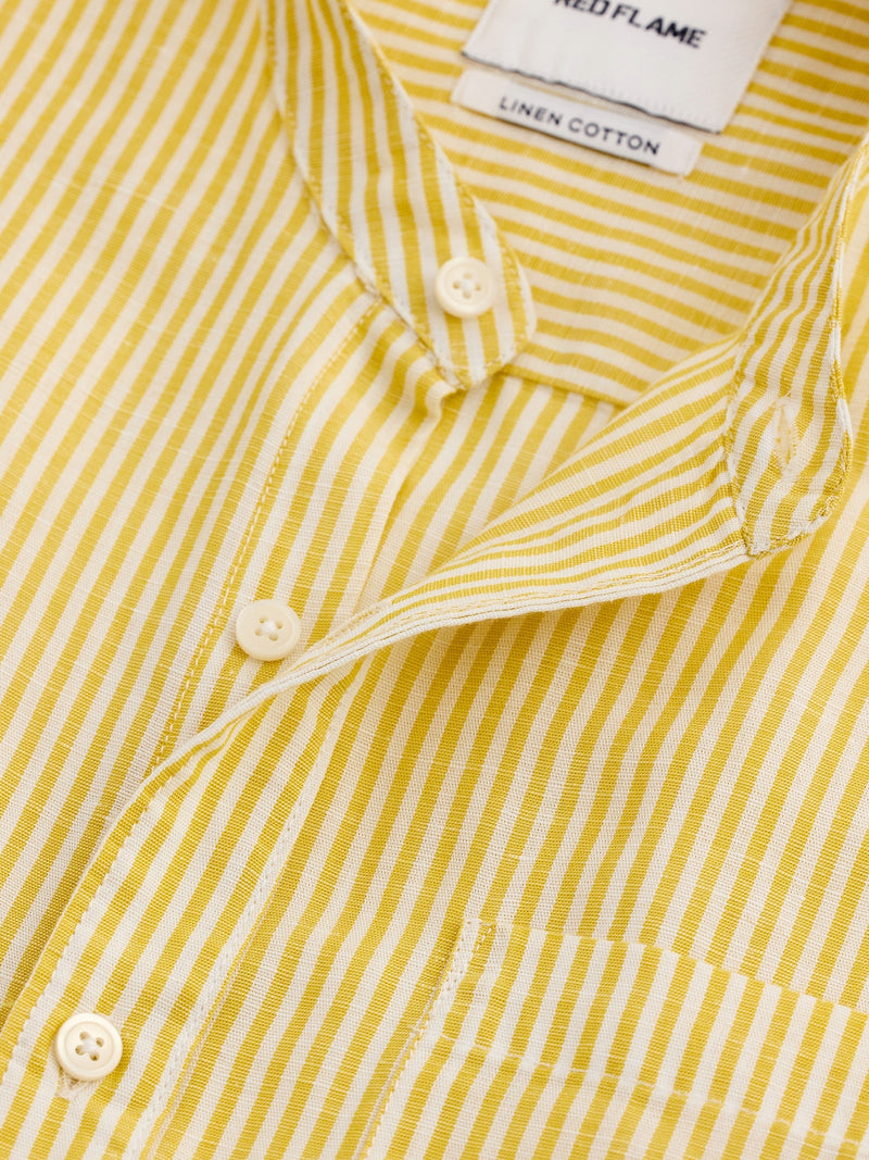 Yellow Striped Linen Shirt