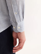 Grey Striped Linen Shirt