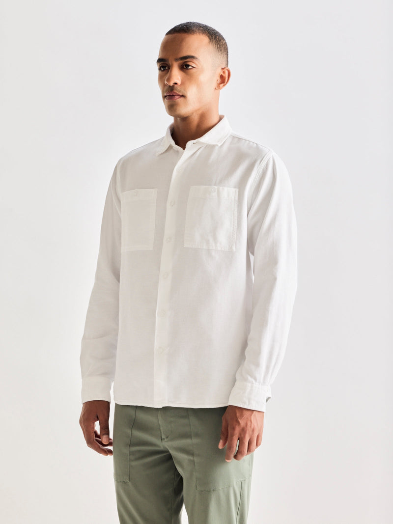 White Textured Over Shirt