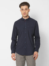 Navy Solid Casual Shirt