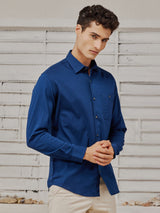 Cobalt Blue Slub Twill Shirt