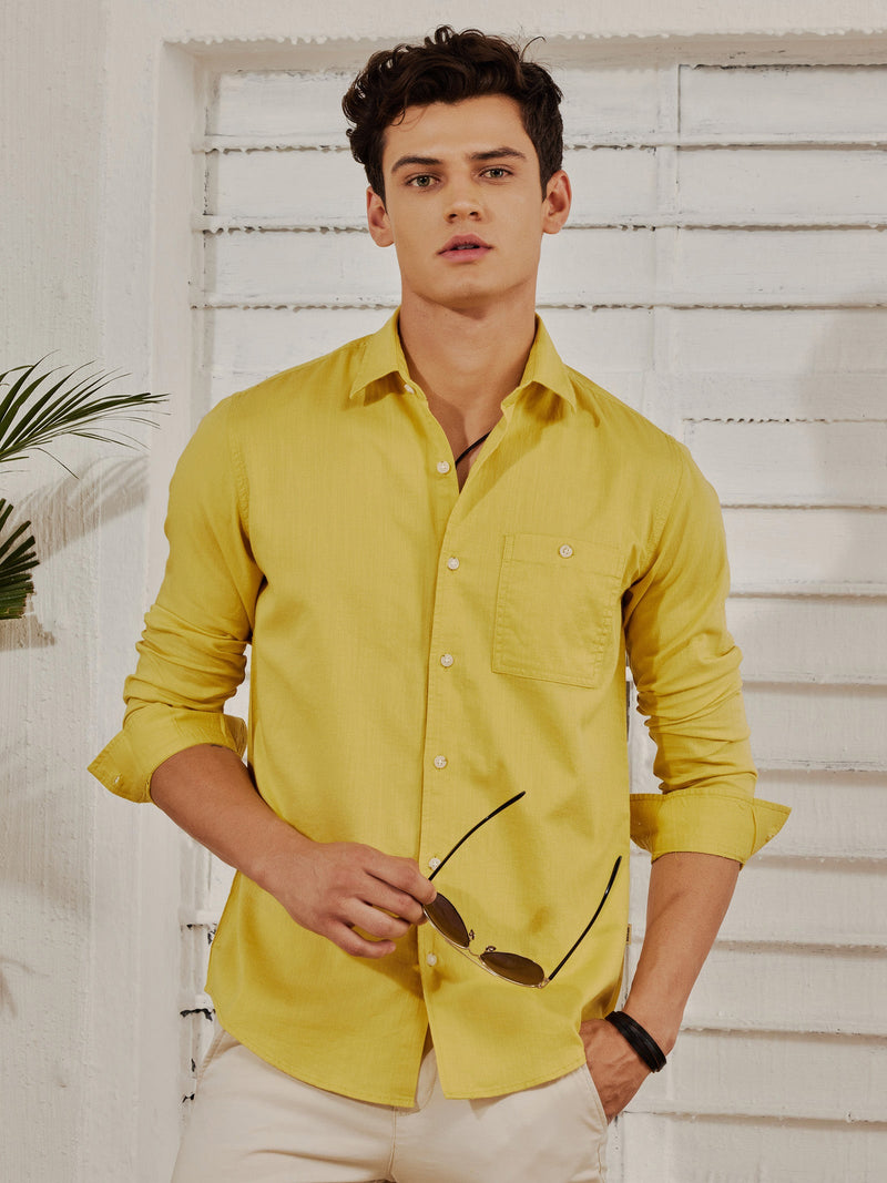 Yellow Slub Twill Shirt
