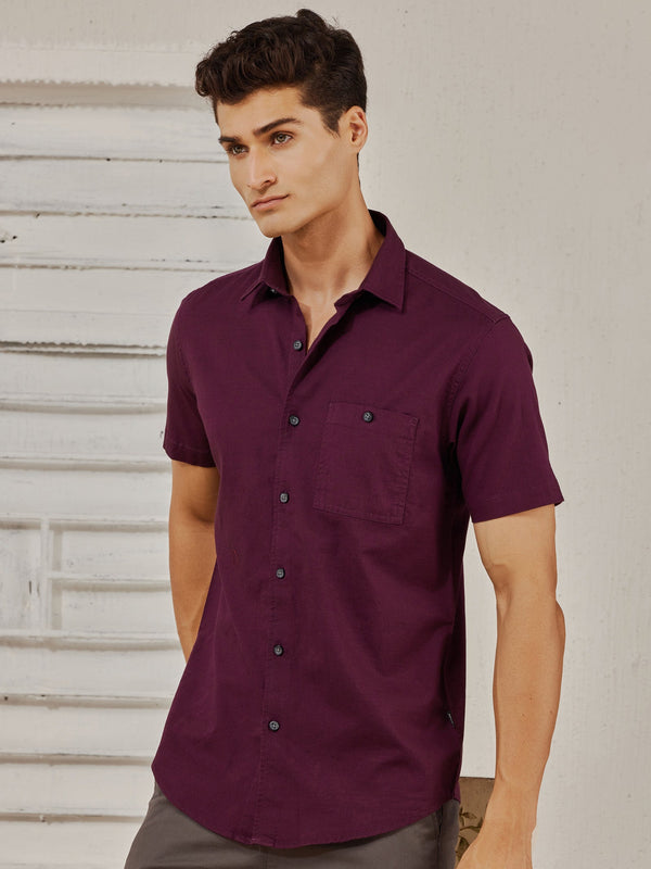 Purple Slub Twill Shirt