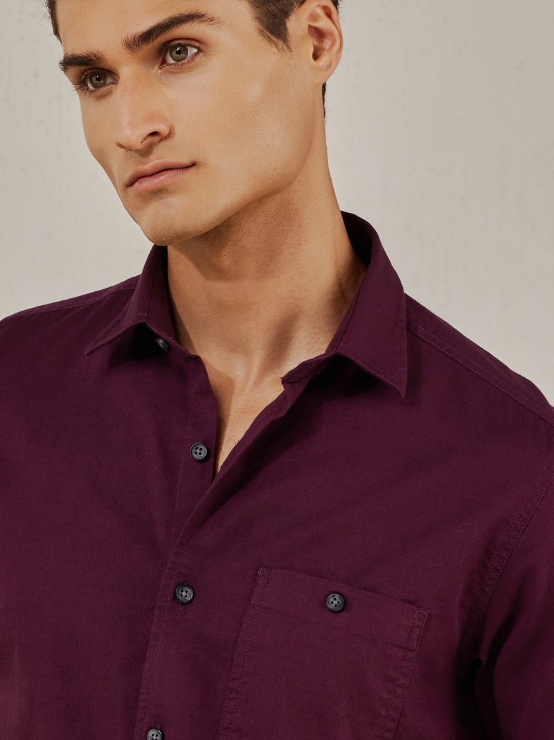 Purple Slub Twill Shirt