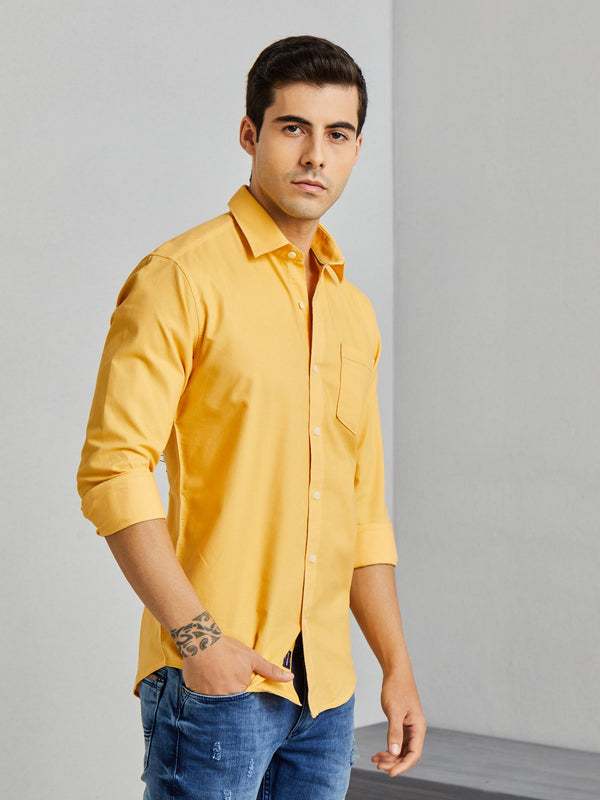 Yellow Plain Oxford Shirt