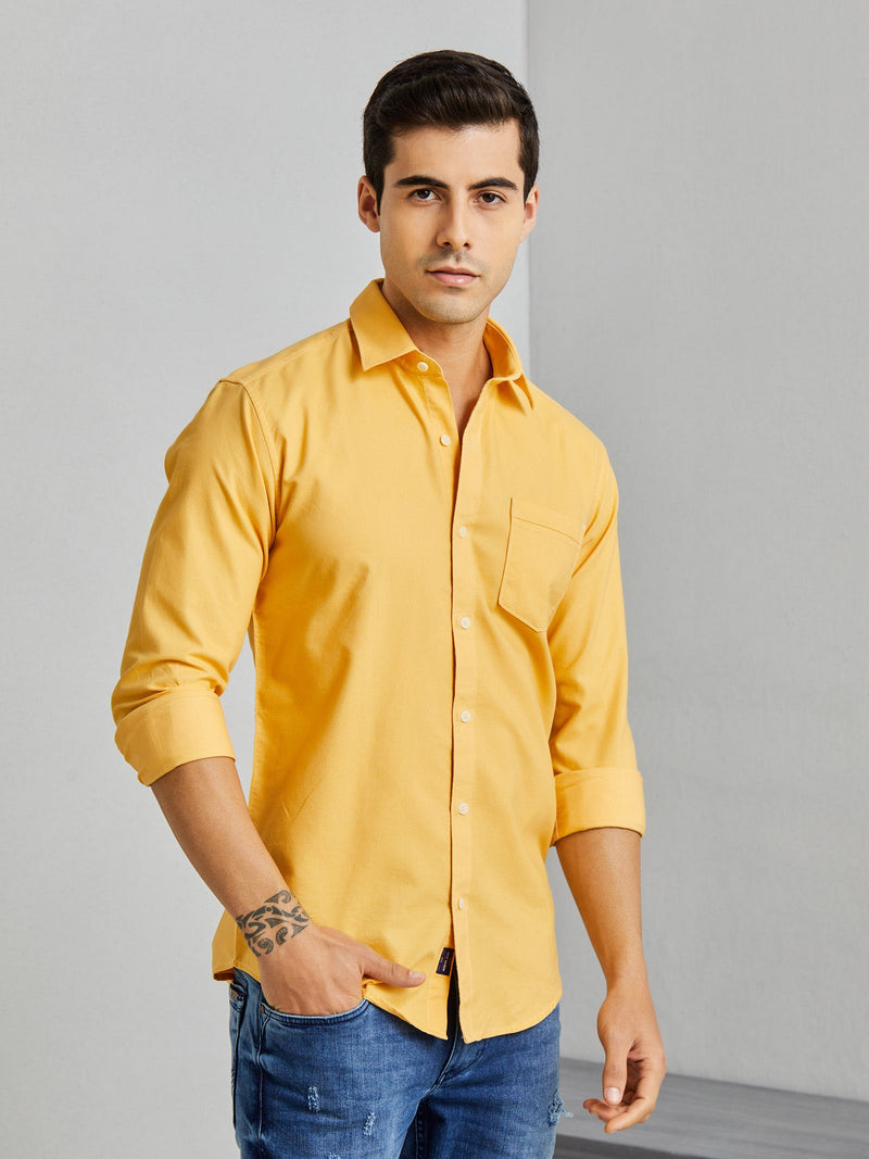 Yellow Plain Oxford Shirt