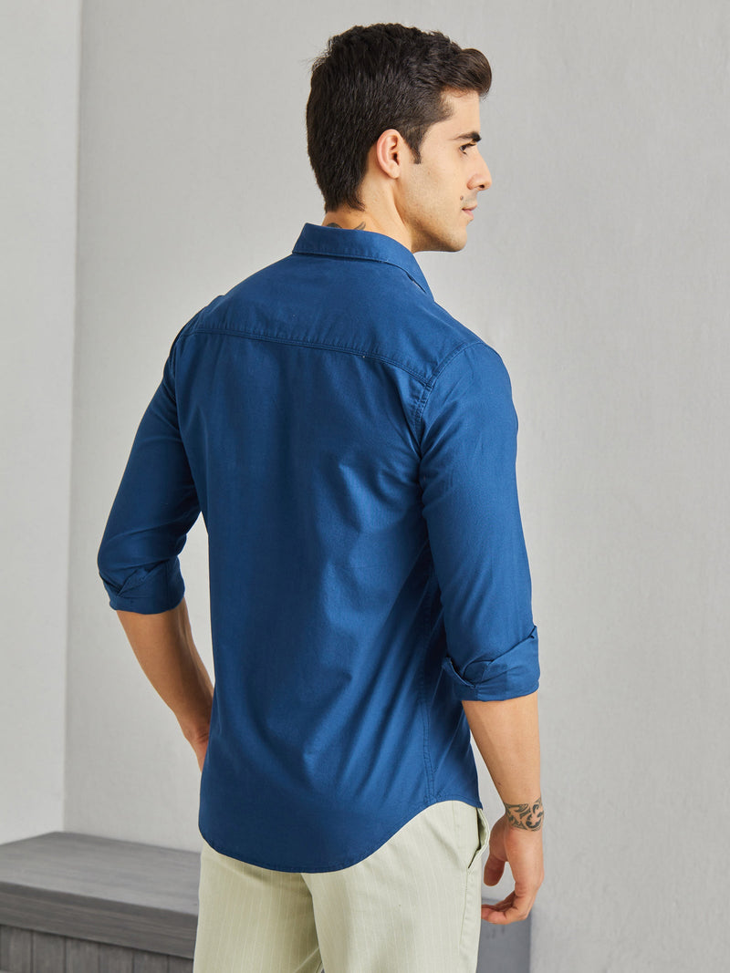 Blue Plain Oxford Shirt
